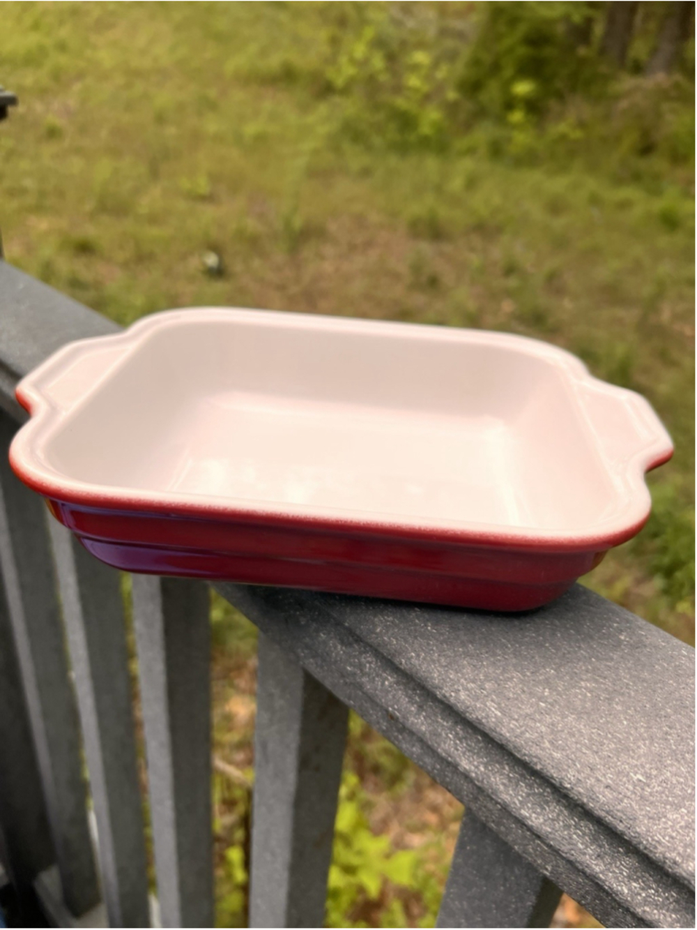 Emile Henry France Red Ceramic Rectangular Baker 96.16 – 9x7 Casserole Dish